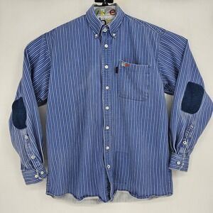 Cinch FR Shirt Mens Medium WRX Flame Resistant Workwear Western Striped FLAWS